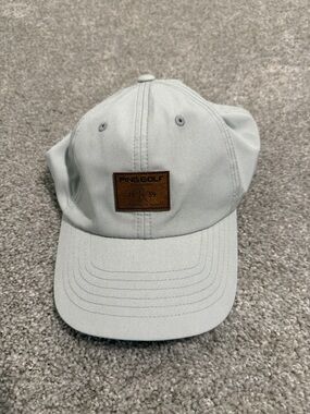 Ping Light Gray Baseball Cap with Brown Leather Patch